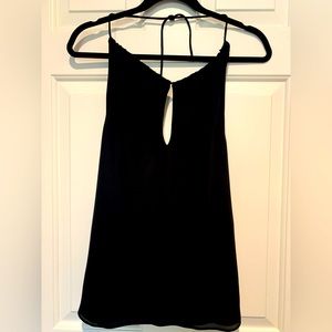 Night Way halter chiffon top, fully lined, black, size Medium